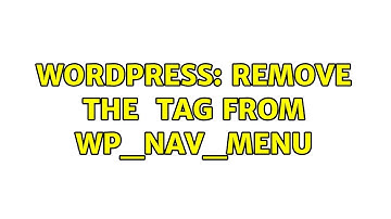 Wordpress: Remove the ＜ul＞ Tag from wp_nav_menu (2 Solutions!!)