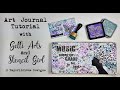 BEGINNER Art Journal Tutorial using Gel Plate &amp; Stencil Girl