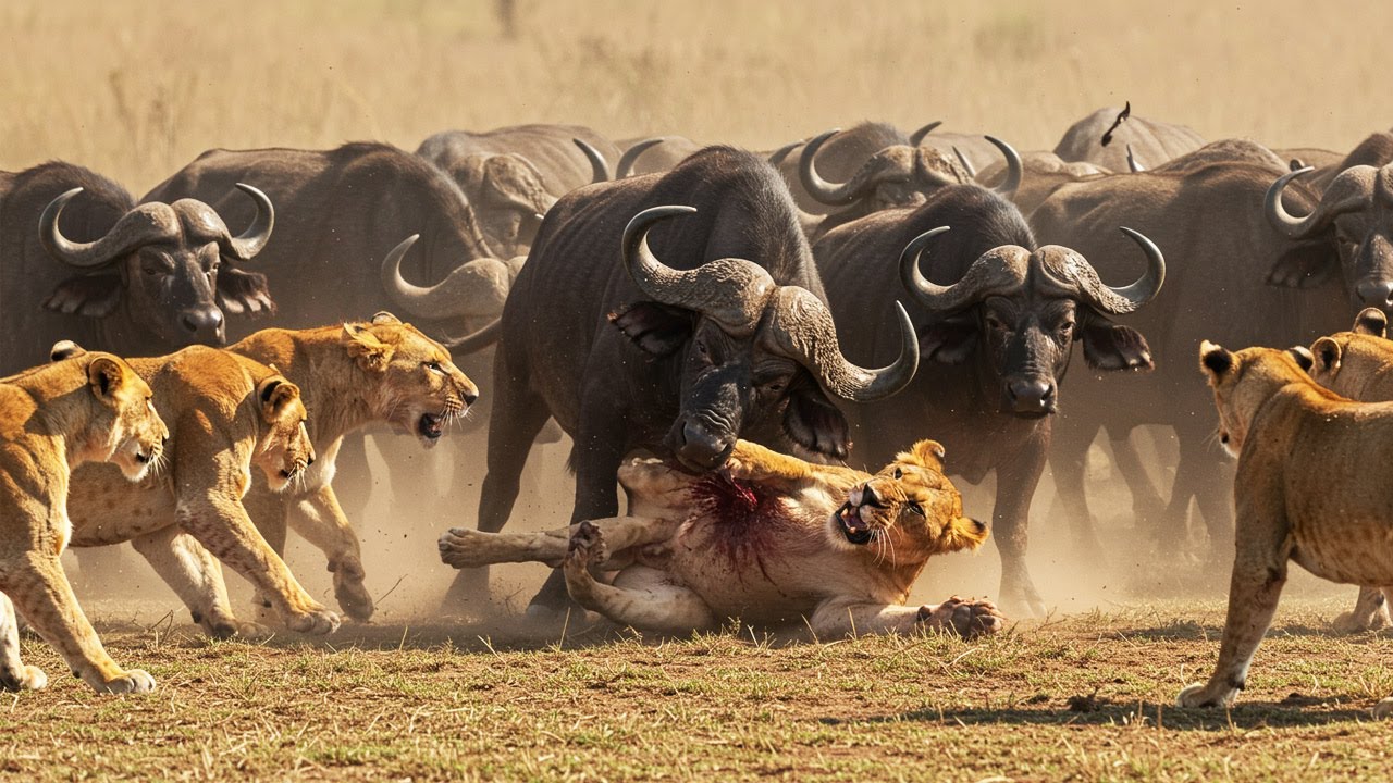 Lions vs Buffaloes - Battle for Survival on African Savannah | Animal Documentary