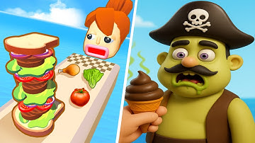 Sandwich Run Vs Stacky Ice Cream Runner - All Level Gameplay Android,iOS - NEW UPDATE J23
