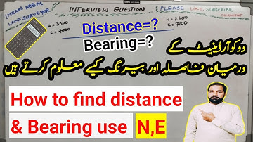 how to calculate distance and bearing between two coordinates by using east north