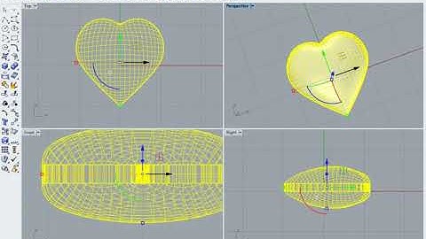 Rhino 3D: Making heart pendant in 6 Min.