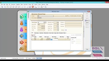 6.2 Maintain Stock Item in SQL Accounting System