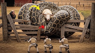 Courageous Rescue Team Faces Giant Python to Save Innocent Sheep 🐍