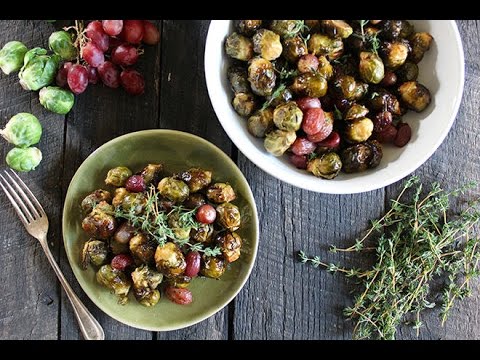 Balsamic Brussels Sprouts with Roasted Red Grapes