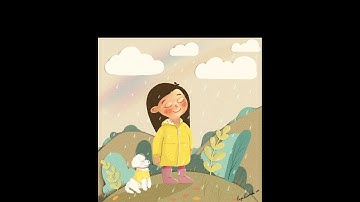 Short procreate animation about my daughter and her little friend ❤️ #procreate #2danimation #rain