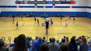 Carmel Middle 7th Grade vs HSE Jr High, 2024-09-03, Day 1, Match 1, 1st Set Match 1