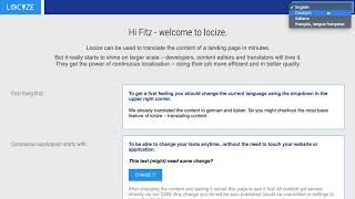 locize onboarding: the demo project Wealth