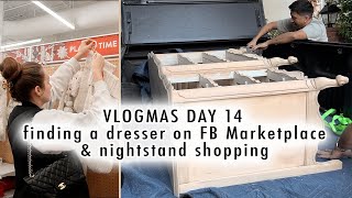 finding an AMAZING dresser on Facebook Marketplace & shopping for nightstands | VLOGMAS DAY 14