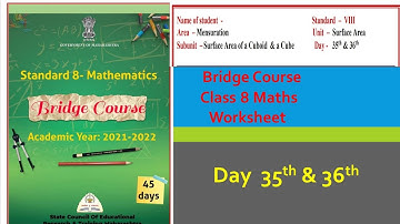 Day 35, 36  Bridge course 8th standard maths for semi English | setu abhyaskram iyatta aathavi ganit