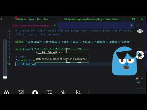 24. Find The Words Greater Than A Certain Given Length From A List | List Manipulation | J Academy