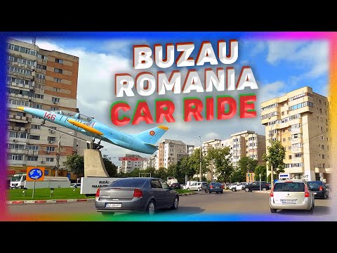The Buzau City, Romania. Car Ride. Deep House Music