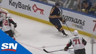 Jack Eichel’s Slick No Look Pass Sets Up Sam Reinhart From Behind The Net