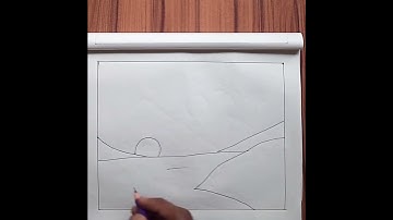 How To Draw A Simple Landscape For Beginners | Shorts