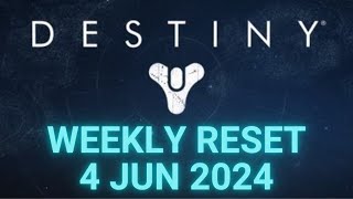 Destiny 1 - Weekly Reset - Vendor and Faction Inventory, Weapons and Loot 4 Jun 2024, 6/4/2024