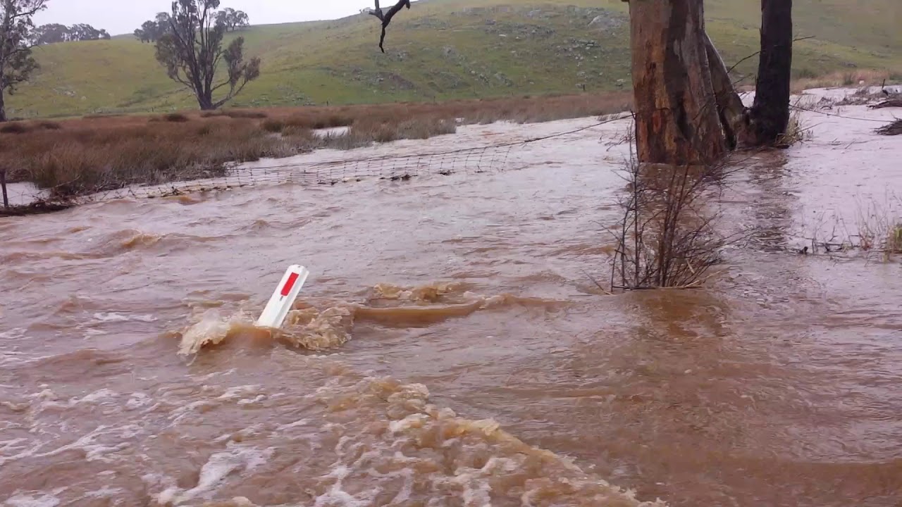 Video 3 of the Brady Creek, west of Robertstown flowing after heavy