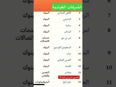 ماهي الشركات القيادية سوق الاسهم السعودية