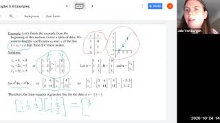 Math 250 Orthogonal Projections and Solving the Least Squares Problem