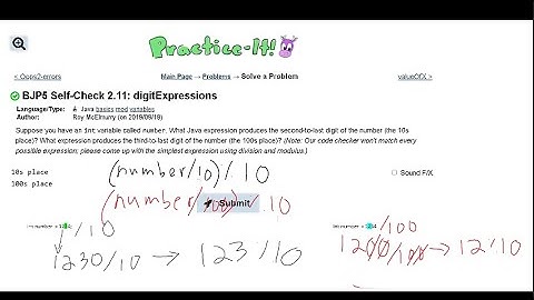 Java Practice-it | Primitive Data and Definite Loops | Self-Check 2.11: digitExpressions