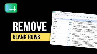How to Remove Blank Rows in Google Sheets Fast (Clean Spreadsheet Data)