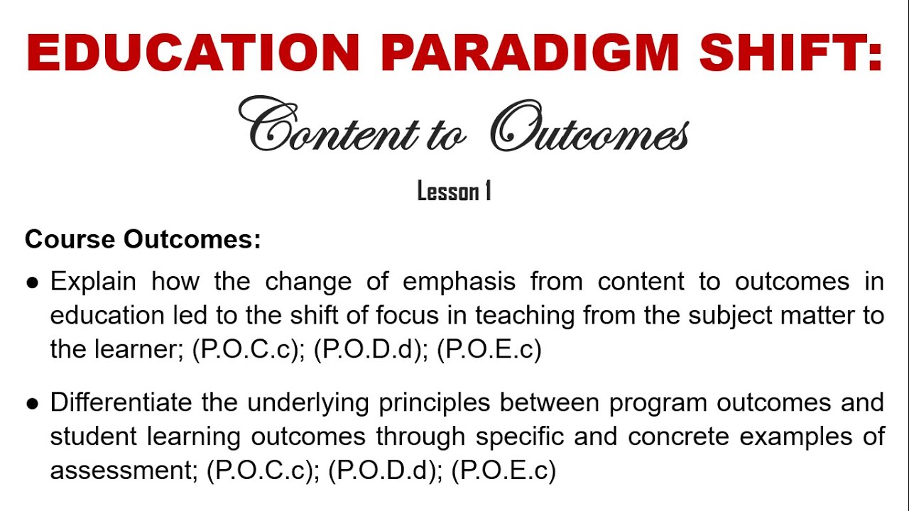 Education Paradigm Shift - YouTube