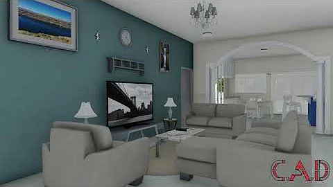 Living Room & Kitchen 3D Interior Walk-through Animation | Chief Architect X12 | Lumion10