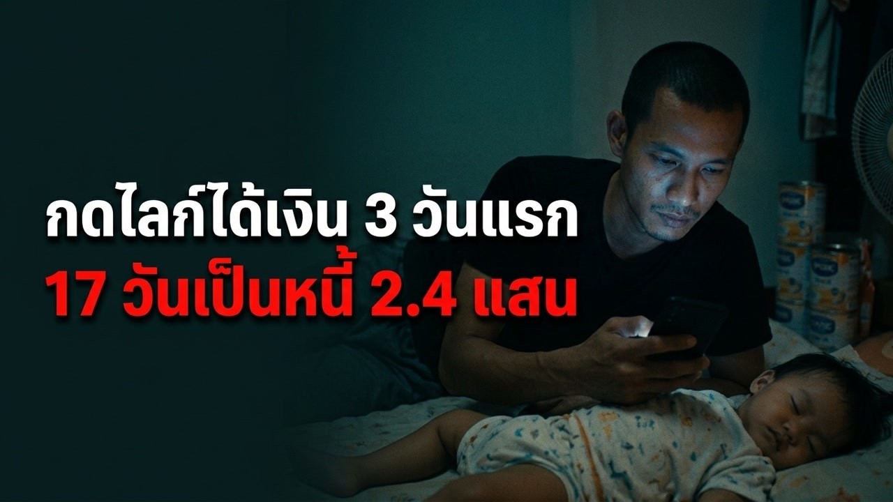 ตกงานแล้วเจอ "กดไลก์ได้เงิน"... 17 วันเป็นหนี้ 2.4 แสน |