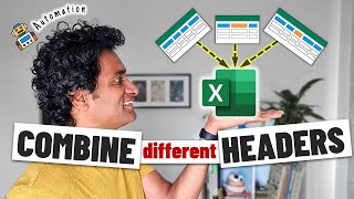 awesome excel trick to combine data from files with different headers