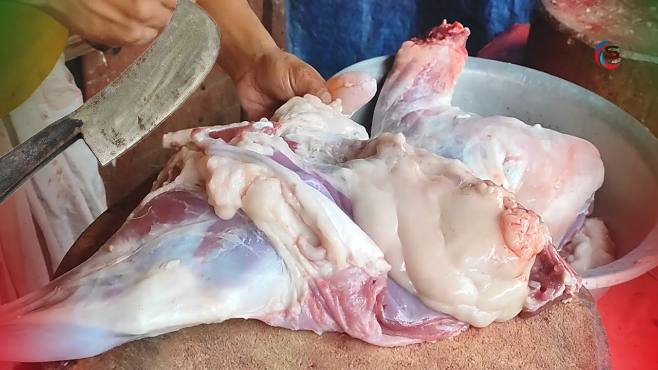 Full Original Goat Cutting And Cleaning Skills | Fastest Goat Cutting Skills | Goat Meat Cutting |