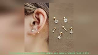 Download Lagu 1 piece Stainless steel 4 Prong Zircon Ear Studs Earrings For Women/Men Tragus C MP3