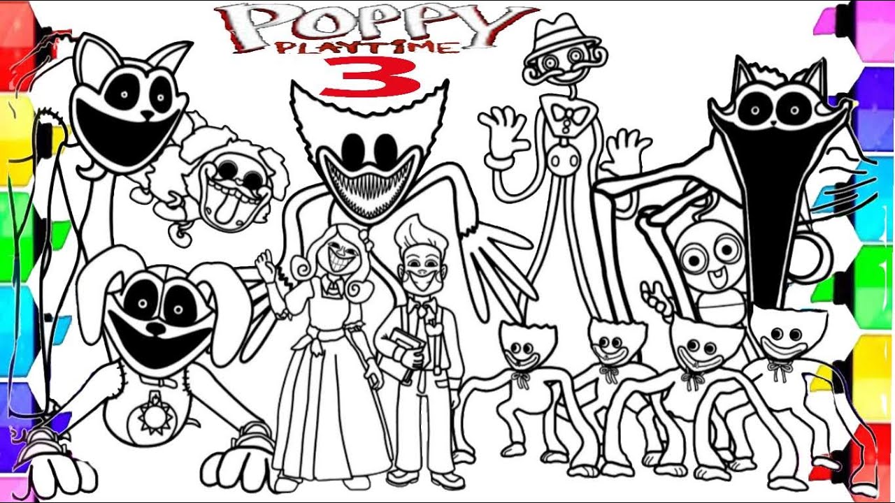 POPPY PLAYTIME CHAPTER 3 NEW COLORING PAGES / How to Color All Bosses ...