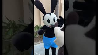 Mickey meets his sweet baby brother Oswald the lucky rabbit in DISNEYLAND  #shorts