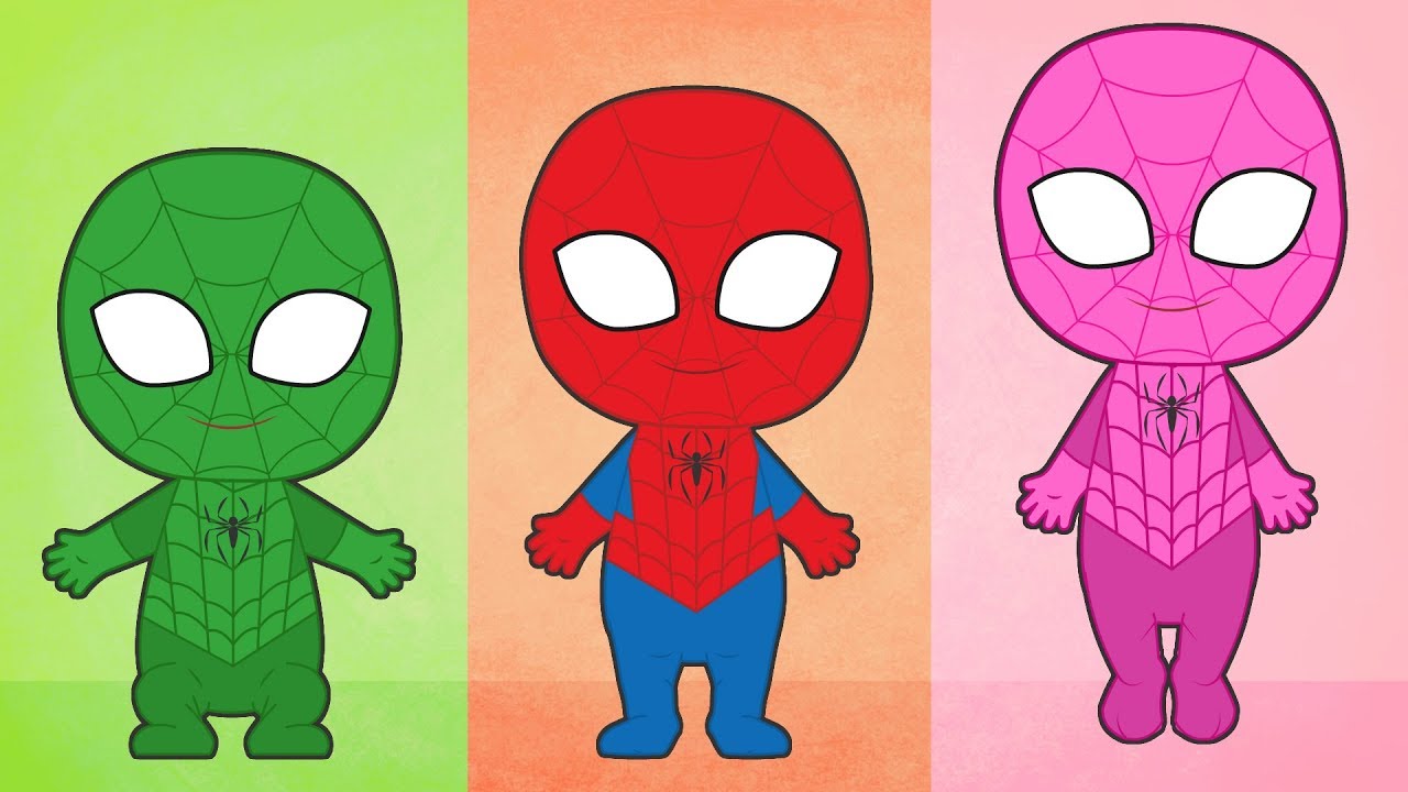 CINCO BEBES con Spiderman de Colores | Aprende los números con SPIDERMAN |  Canciones infantiles - YouTube