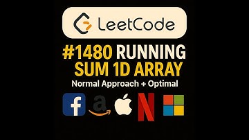 "💥 LeetCode 1480: Running Sum in Java | Normal vs Optimal Approach 🔥"