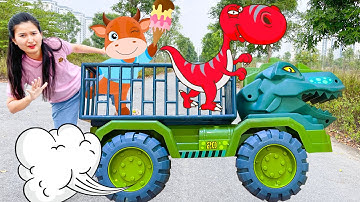 Changcady và xe chở các con vật, xe lu, xe cần cẩu, máy xúc chiến thắng khủng long