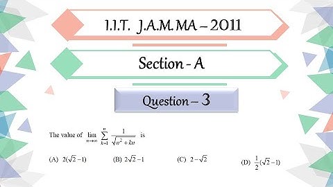 IIT JAM 2011 Mathematics solutions | section A Question 3 | Real Analysis | Riemann Integration