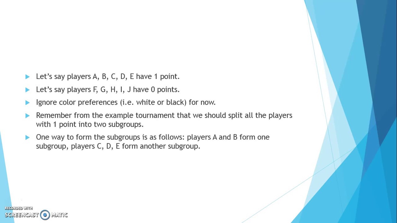 Swiss System pairings Video 2 YouTube