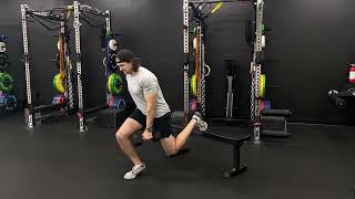 Rear Foot Elevated Split Squat, Contralateral Load, Foot Dorsiflexed