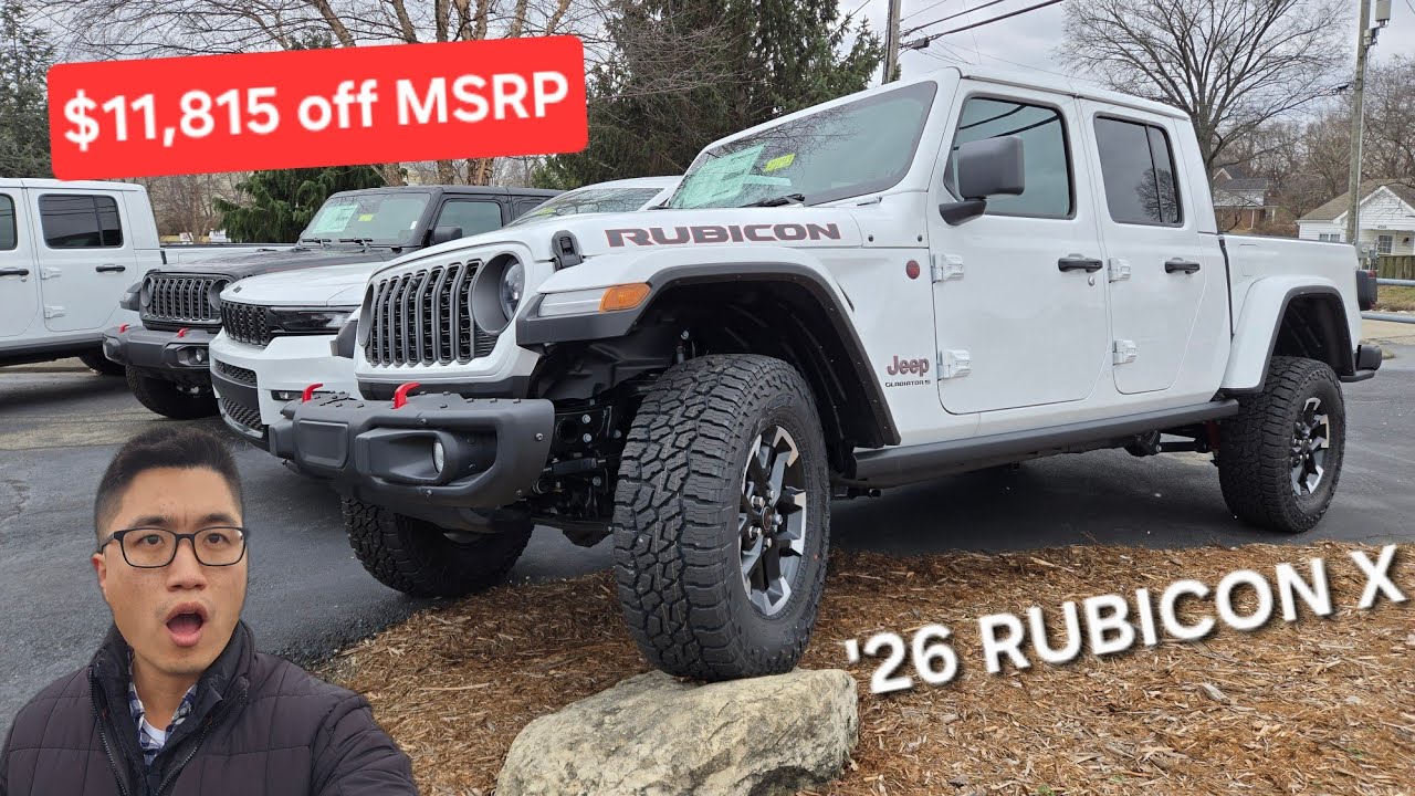 Этот Jeep Gladiator Rubicon X 2026 года продается со скидкой почти 18% от рекомендованной розничн...