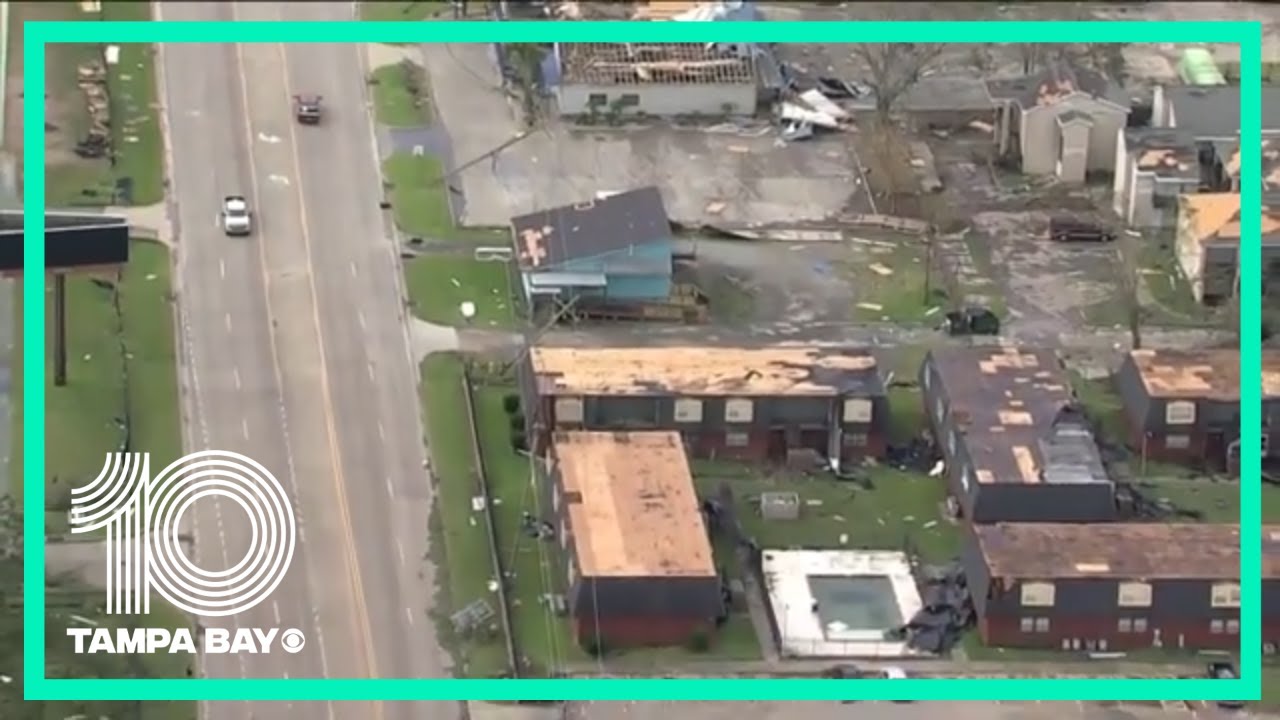 Aerials Hurricane Laura damage in Lake Charles, Louisiana YouTube