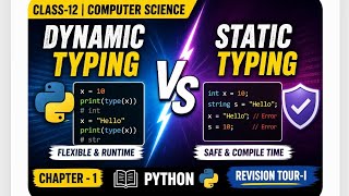  Class-12| CS| Python Revision Tour-I| Dynamic typing VS Static typing (@EnhanceCodeLearning 