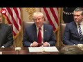 Trump interrupts  meeting focused on war and rising prices to talk Sharpies