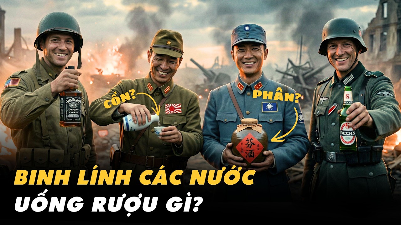 Lính Mỹ, Nhật, Đức, Trung Quốc UỐNG RƯỢU GÌ để 