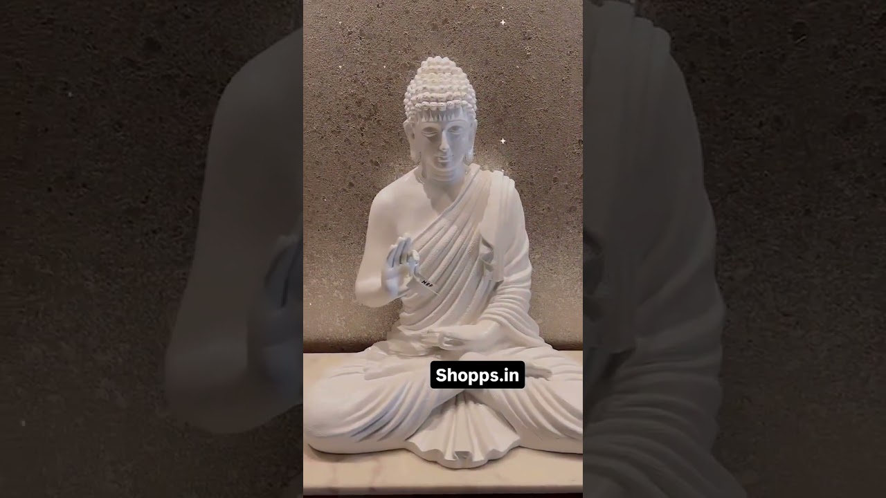 Meditating white buddha statue 3 feet and 2 feet pure white statue 