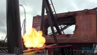 The Swarm Off Ride Backwards New Billboard & Fire Effects - Thorpe Park 2013