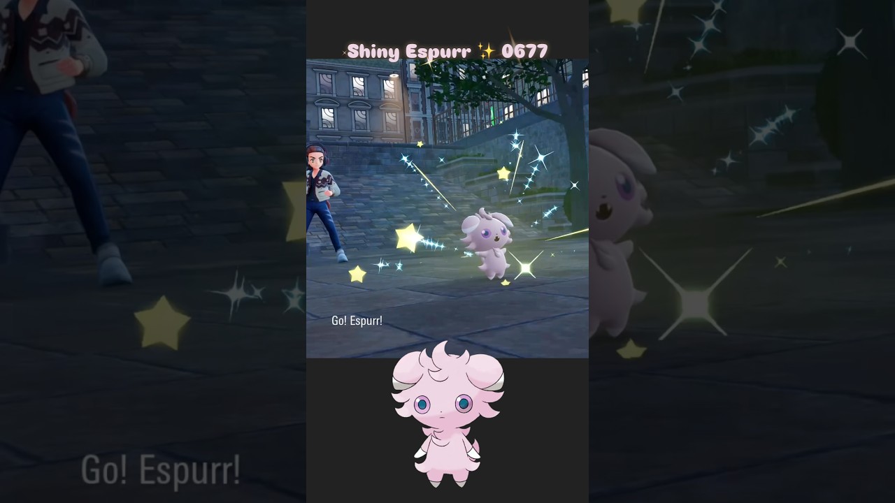 Shiny Espurr ✨ 0677 caught in Pokemon Legends Z-A with Wild Zone 3 AFK Shiny Method on Switch 2