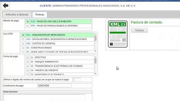 CFDI 3.3 - Timbrar factura de contado.