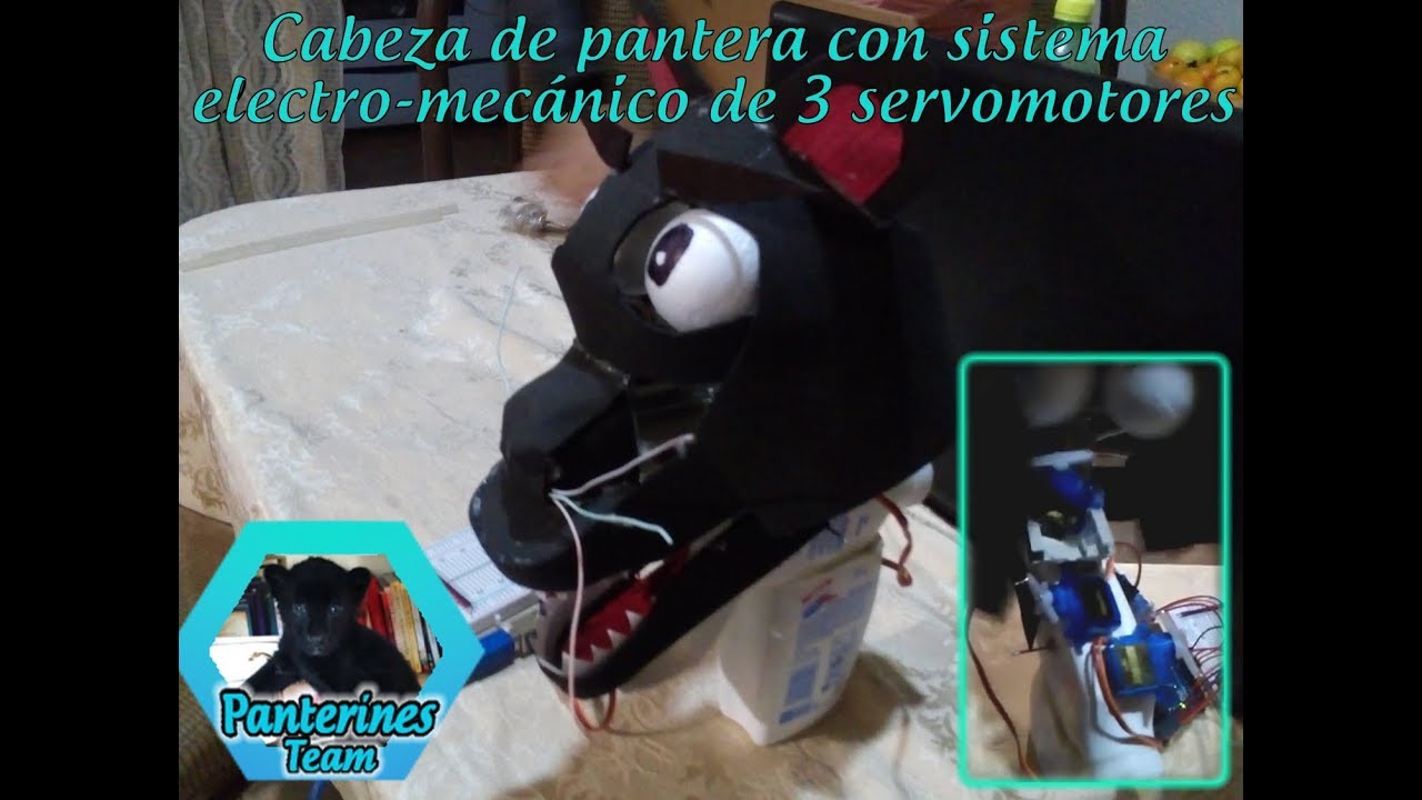 Cabeza de Pantera con 3 Servomotores - Arduino - YouTube