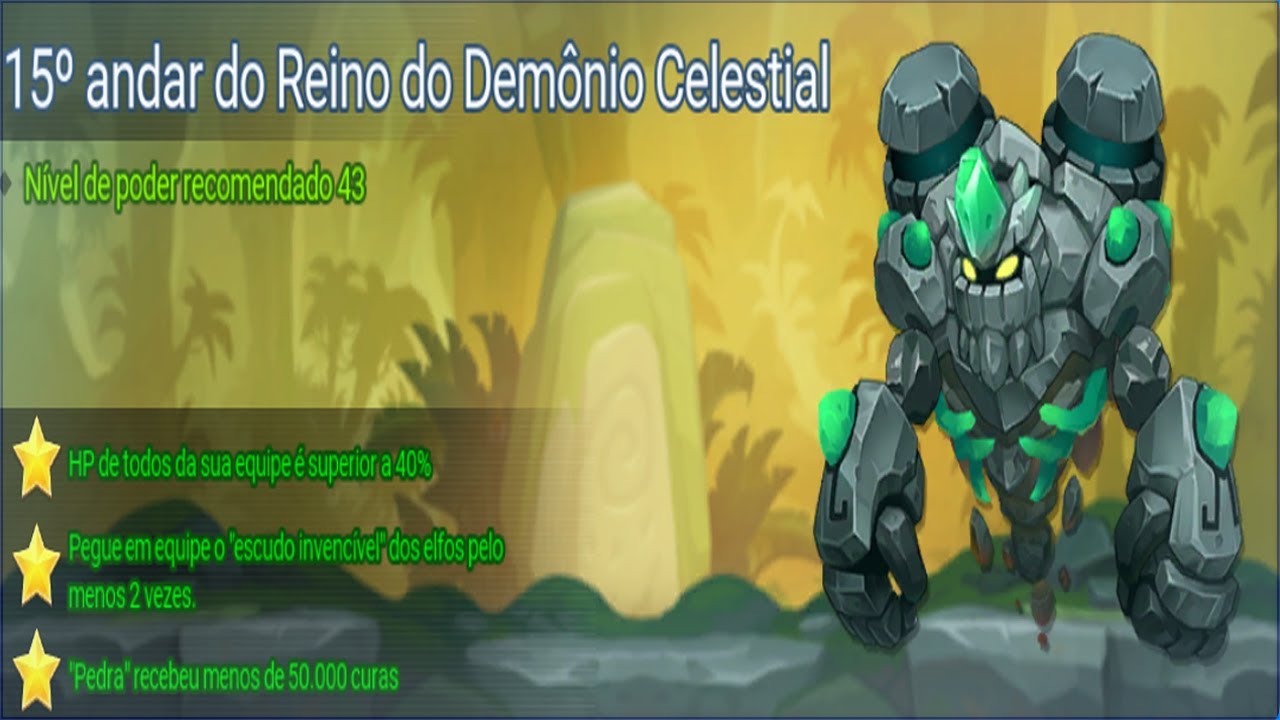 DICAS ANDAR 15 REINO DO DEMONIO CELESTIAL DDTANK MOBILE