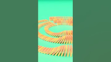 SATISFYING and relaxing DOMINOS fall effect in high detail (In Blender) #shorts #short